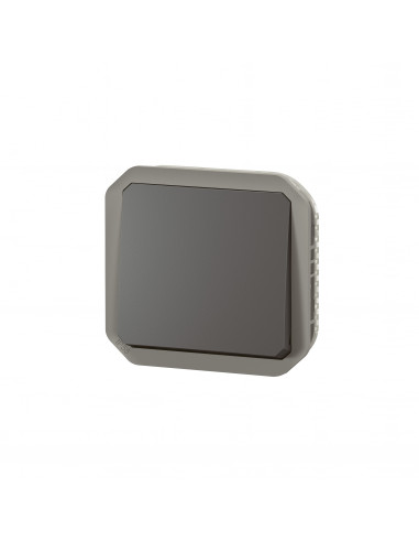 Poussoir NO-NF étanche Plexo 10A IP55 IK08 avec enjoliveur finition anthracite LEGRAND 069841L