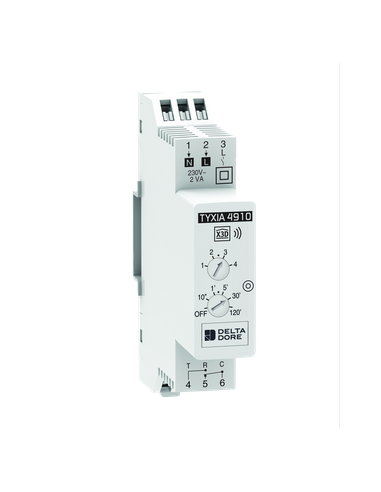 Récepteur modulaire radio 1 voie éclairage ON/OFF - Minuterie Tyxia 4910  DELTA DORE 6351386