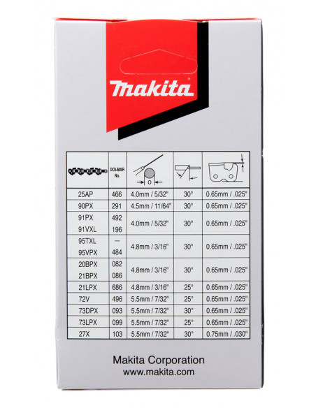 Chaîne de tronçonneuse Mak 25Ap 11.5cm 42 maillons MAKITA 191G95-7