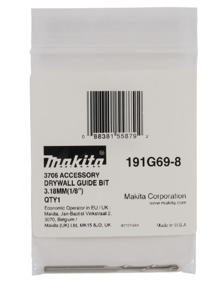 Foret pour plaque de plâtre pour DCO180 et DCO181 D.3.18mm MAKITA 191G69-8