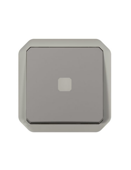 Interrupteur temporisé lumineux sans neutre étanche Plexo 230V 50Hz à 60Hz IP55 IK05 avec enjoliveur finition gris LEGRAND 06950
