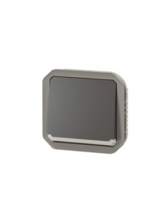 Interrupteur bipolaire étanche Plexo 10AX 250V IP55 IK08 avec enjoliveur anthracite LEGRAND 069827L