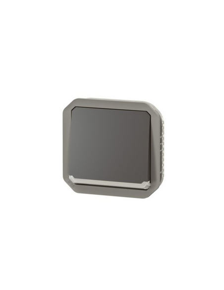 Interrupteur bipolaire étanche Plexo 10AX 250V IP55 IK08 avec enjoliveur anthracite LEGRAND 069827L