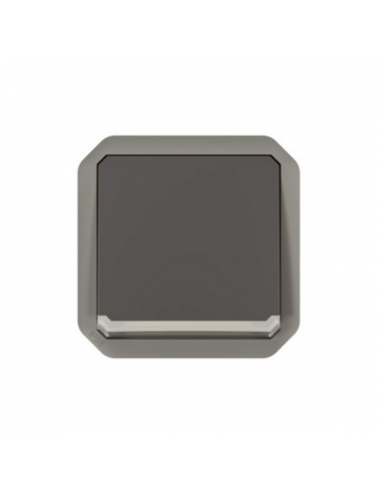 Interrupteur bipolaire étanche Plexo 10AX 250V IP55 IK08 avec enjoliveur anthracite LEGRAND 069827L