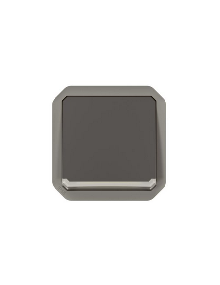 Interrupteur bipolaire étanche Plexo 10AX 250V IP55 IK08 avec enjoliveur anthracite LEGRAND 069827L