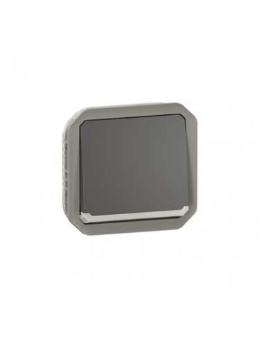 Interrupteur bipolaire étanche Plexo 10AX 250V IP55 IK08 avec enjoliveur anthracite LEGRAND 069827L