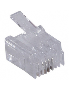 Fiche RJ11 4 contacts largeur 9,65mm pour câble rond LEGRAND 051701 2