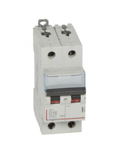 Disjoncteur DX³6000 arrivée haute et départ bas à vis 2 Pôles 230V à 400V~ 16A courbe D 2 modules LEGRAND 408015 2