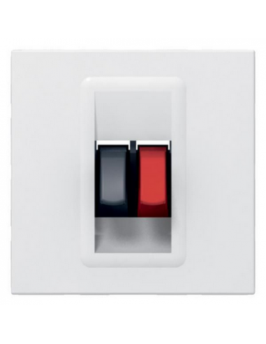 Prise haut-parleur Mosaic 2 modules avec bornier 4mm² pour liaison audio stéréo de haut-parleur blanc LEGRAND 078751
