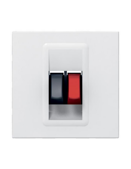 Prise haut-parleur Mosaic 2 modules avec bornier 4mm² pour liaison audio stéréo de haut-parleur blanc LEGRAND 078751