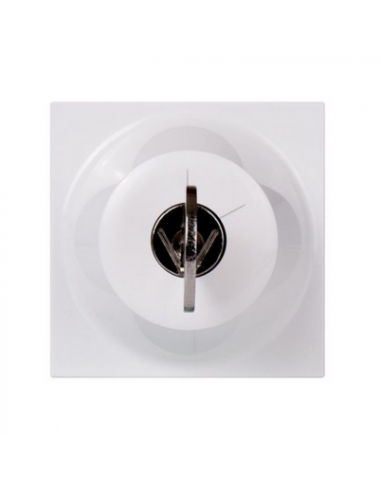 Interrupteur à clé RONIS n°601 Mosaic 2 modules avec 2 positions par contact inverseur 6A 250V blanc LEGRAND 077072