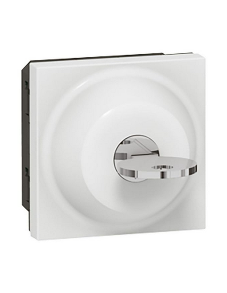 Interrupteur à clé RONIS n°601 Mosaic 2 modules avec 2 positions par contact inverseur 6A 250V blanc LEGRAND 077072