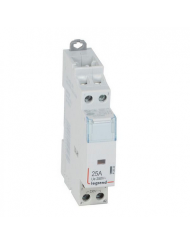 Contacteur de puissance CX³ bobine 230V sans commande manuelle 2 Pôles 250V 25A contact 2F 1 module LEGRAND 412523