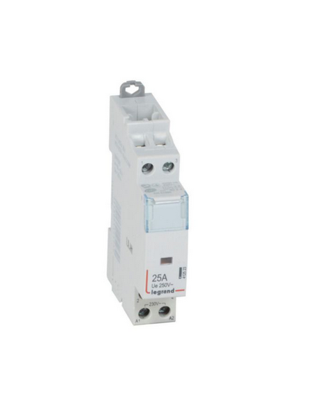 Contacteur de puissance CX³ bobine 230V sans commande manuelle 2 Pôles 250V 25A contact 2F 1 module LEGRAND 412523