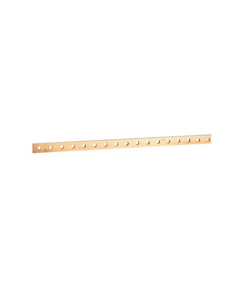 Barre cuivre plate rigide à trous taraudés section 15x4mm 200A ou 160A admissibles longueur 990mm LEGRAND 037433