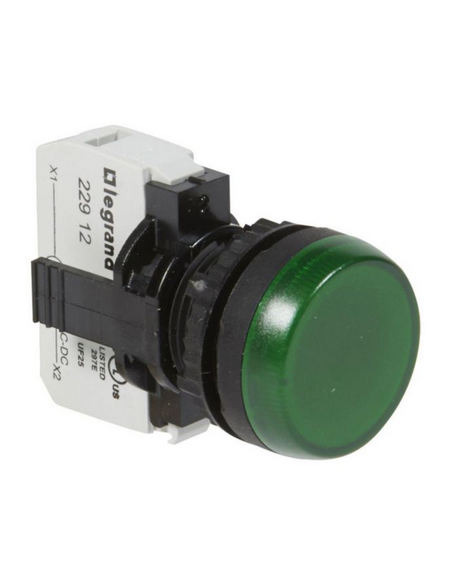 Voyant lumineux Osmoz complet IP69 vert 12V à 24V alternatif ou continu LEGRAND 023772