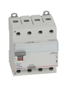 Interrupteur différentiel DX³-ID arrivée haute et départ bas à vis 4 Pôles 400V~ 40A type AC 300mA 4 modules LEGRAND 411665 2
