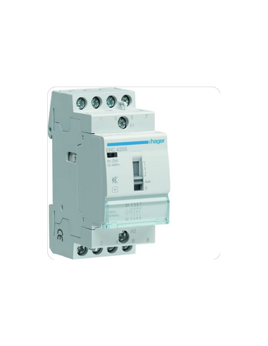 Contacteur Silencieux à commande manuelle 25A 4F 230V HAGER ERC425S