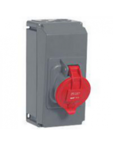 Prise saillie fixe inclinée Hypra IP44 63A 380V~ à 415V~ 3P+N+T plastique LEGRAND 053724