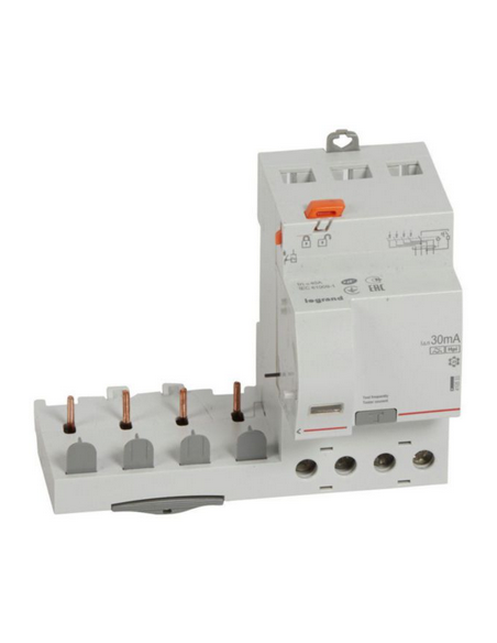 Bloc différentiel adaptable DX3 vis 4 Pôles 400V 40A type Hpi 30mA pour Disjoncteur 1 module/pôle LEGRAND 410533