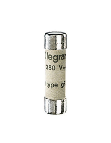 Cartouche industrielle cylindrique type gG 8x32mm sans voyant 10A LEGRAND 012310