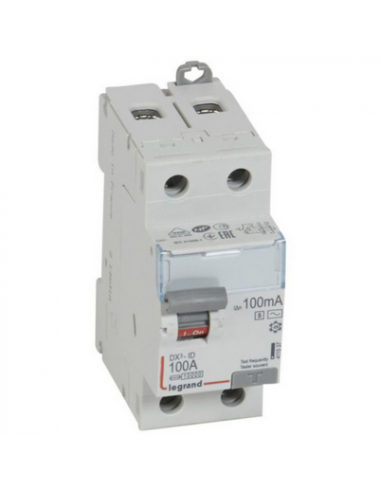 Interrupteur différentiel DX³-ID à vis 2 Pôles 230V~ 100A type AC 100mA sélectif 2 modules LEGRAND 411537
