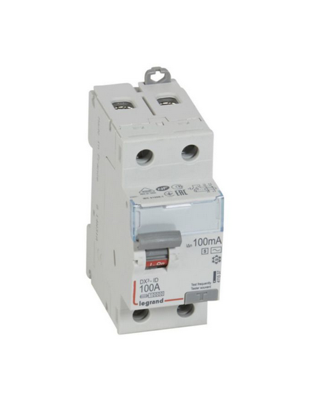 Interrupteur différentiel DX³-ID à vis 2 Pôles 230V~ 100A type AC 100mA sélectif 2 modules LEGRAND 411537