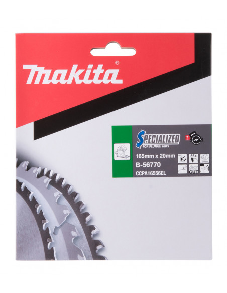 Lame de scie circulaire alliage T.C.T spécialisé 165 x 20 mm 56 dents MAKITA B-56770