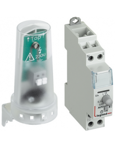 Interrupteur crépusculaire modulaire standard sortie 16A 250V~ livré avec cellule photoélectrique 1 module LEGRAND 412623