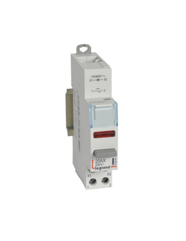 Poussoir modulaire double fonction contact 1NF + voyant LED rouge 110V~ à 400V~ 1 module LEGRAND 412940