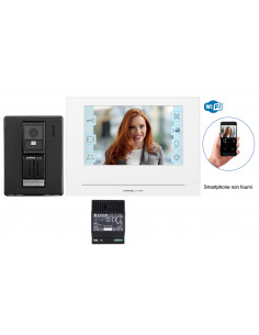 Kit JO wifi avec platine saillie ABS noir + moniteur 7'' et alimentation JOS1AW AIPHONE 130448