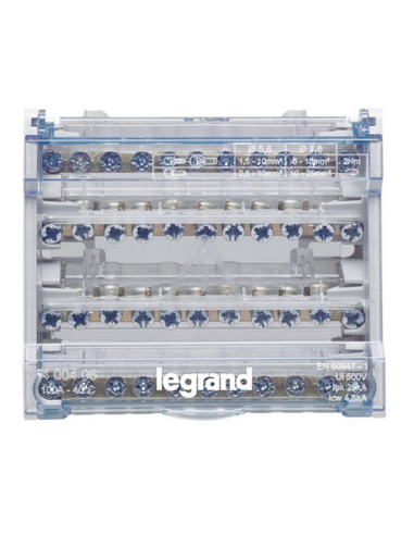 Répartiteur modulaire à barreaux étagés tétrapolaire 100A 10 départs 6 modules LEGRAND 400406