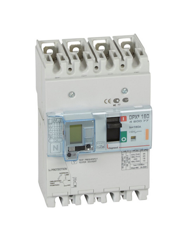 Disjoncteur Magneto-Thermique DPX3 160 MT avec Différentiel 4 Pôles 160A 25KA LEGRAND 420077