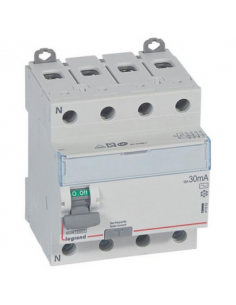 Interrupteur différentiel DX³-ID arrivée haute et départ bas à vis 4 Pôles 400V~ 80A type AC 30mA 4 modules LEGRAND 411663 2