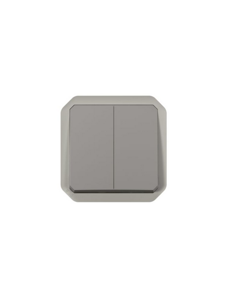 Double Va et vient ou poussoir Plexo composable gris LEGRAND 069525L