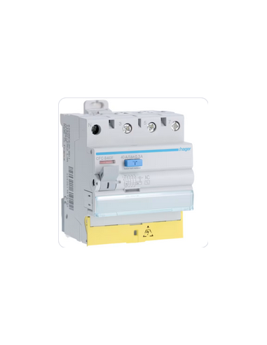 Interrupteur différentiel 3P+N 40A 300mA type AC à bornes décalées HAGER CFC840F