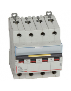 Disjoncteur DX³10000 16kA arrivée haute et départ bas à vis 4 Pôles 400V~ 32A courbe C 4 modules LEGRAND 409358 2