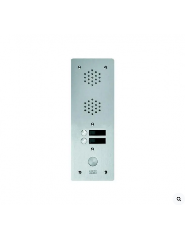 Plaque anti-vandale alu 6mm 1 rangées 2 boutons poussoirs Série Monobloc 655 URMET 7771/2