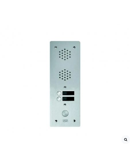 Plaque anti-vandale alu 6mm 1 rangées 2 boutons poussoirs Série Monobloc 655 URMET 7771/2