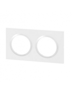Plaque carrée Dooxie 2 postes finition blanc LEGRAND 600902