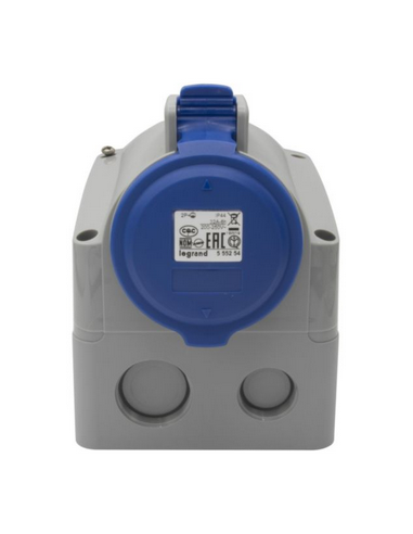 Prise saillie fixe P17 IP44 32A de 200V à 250V 2P+T LEGRAND 555254