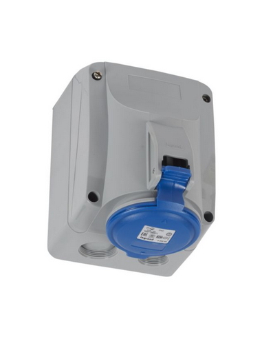 Prise saillie fixe P17 IP44 32A de 200V à 250V 2P+T LEGRAND 555254