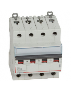 Disjoncteur DX³10000 16kA arrivée haute et départ bas à vis 4 Pôles 400V 63A courbe C 4 modules LEGRAND 409361 2