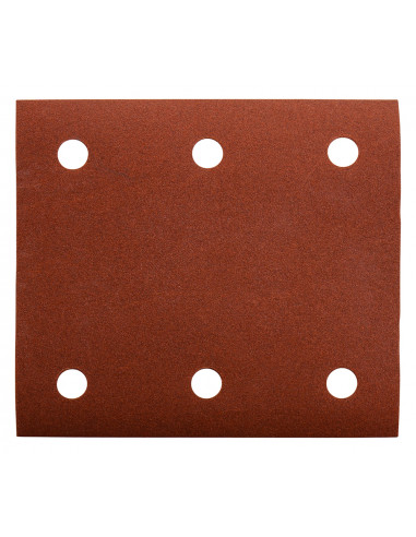 10 Feuilles rectangulaires abrasives 114x102 mm 3 + 3 trous Auto-agrippant Bois/Métal Grain 150 MAKITA P-33130