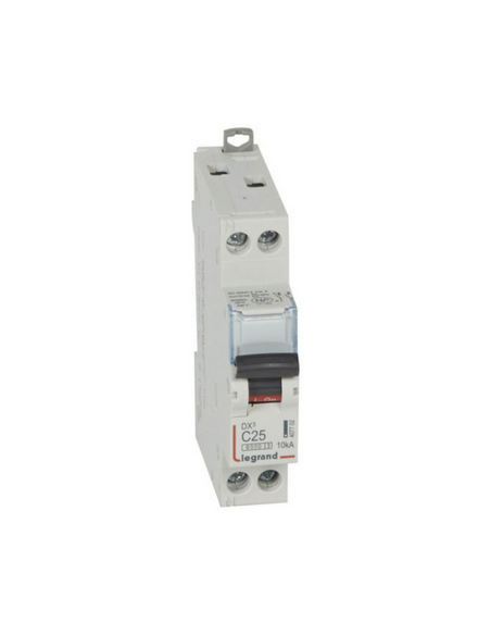 Disjoncteur DX³6000 arrivée haute et départ bas à vis 1 Pôle 230V~ à 400V~ 10A courbe C - 1 module LEGRAND 407652