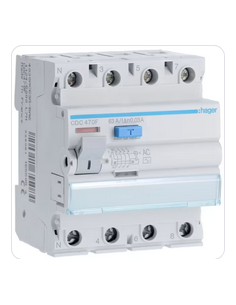 Interrupteur différentiel 4 Pôles 63A 30mA type AC 60Hz HAGER CDC470F 2