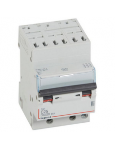 Disjoncteur DX³4500 6kA arrivée haute et sortie basse bornes à vis tripolaire 400V~ 25A courbe C 3 modules LEGRAND 406903 2