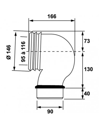 Pipe WC Sortie verticale de Ø 85 à 107mm NICOLL CWP38