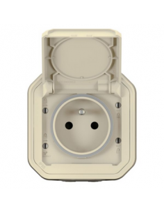 Prise de courant 2P+T 16A avec volet Plexo complet saillie sable LEGRAND 070069 2