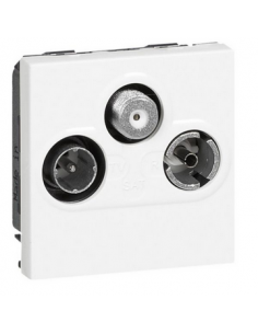 Prise TV-R-SAT Mosaic FM et DAB+ 2 modules blanc LEGRAND 078786